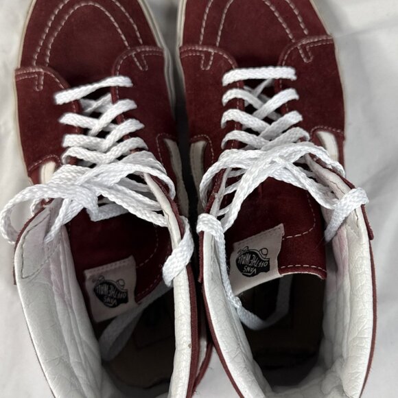 Vans Old Skool Hi Shoes Athletic Canvas Skate Sneakers Maroon Mens 7.5 Women’s 9 - Picture 6 of 10